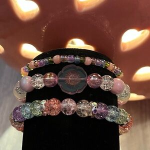 Glass bead bracelet set✨